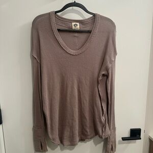 We the free tan long sleeve top